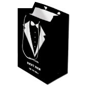 Groomsmen voorstel tas, team bruidegom gepersonali medium cadeauzakje (Voorkant Gekanteld)
