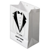 Groomsmen voorstel tas, team bruidegom gepersonali medium cadeauzakje (Voorkant Gekanteld)