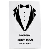 Groomsmen voorstel tas, team bruidegom gepersonali medium cadeauzakje (Voorkant)