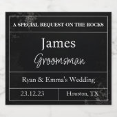  Groomsmen Voorstel Whiskey Likeurfles Etiket (Enkel label)