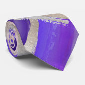 Groomsmen Waterverf Roos Gold Violet Lila Stropdas (Opgerold)