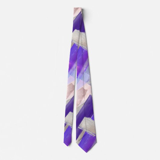 Groomsmen Waterverf Roos Gold Violet Lila Stropdas (Achterkant)