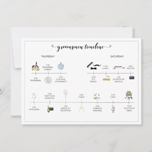 Groomsmen Weddendag Tijdschema van evenementen Pro (Voorkant)