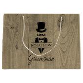 Groomsmen Weddenschap Middelgrote Gift Bag Groot Cadeauzakje (Voorkant)