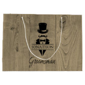 Groomsmen Weddenschap Middelgrote Gift Bag Groot Cadeauzakje (Achterkant)