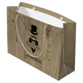 Groomsmen Weddenschap Middelgrote Gift Bag Groot Cadeauzakje (Achterkant Gekanteld)