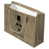 Groomsmen Weddenschap Middelgrote Gift Bag Groot Cadeauzakje (Voorkant Gekanteld)