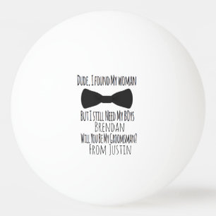 Groomsmen Wedding Bow Stropdas Beer Pong Pingpongbal