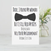 Groomsmen Wedding Bow Stropdas Card Kaart (Staand voorkant)