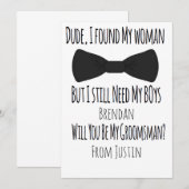 Groomsmen Wedding Bow Stropdas Card Kaart (Voorkant / Achterkant)