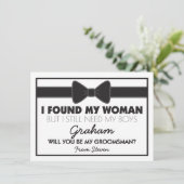 Groomsmen Wedding Bow Stropdas Kaart (Staand voorkant)