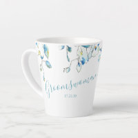 Groomsoman Gift Blue Waterverf Orchid Mok
