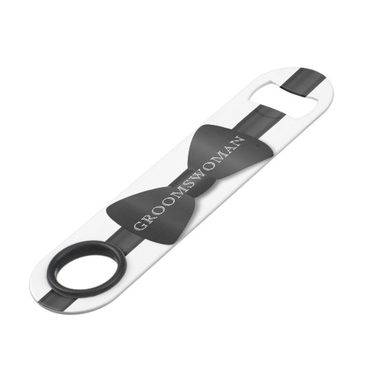 Groomsoman Modern Wedding Favor Bottle Opener Speed Flessenopener (Voorkant Gekanteld)