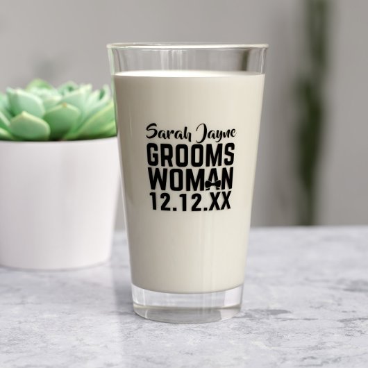 Groomsoman Naam Keepsake Wedding Favoriet Glas