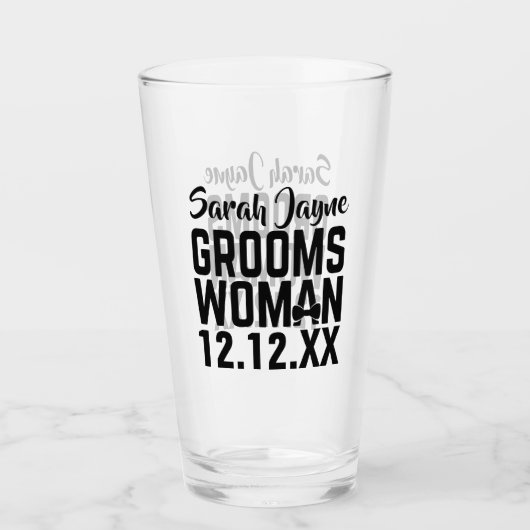 Groomsoman Naam Keepsake Wedding Favoriet Glas (Voorkant)