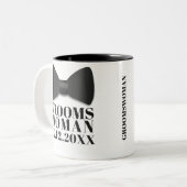 Groomsoman Wedding Favor Tuxedo Bow Stropdas Tweekleurige Koffiemok (Voorkant links)