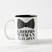 Groomsoman Wedding Favor Tuxedo Bow Stropdas Tweekleurige Koffiemok (Links)