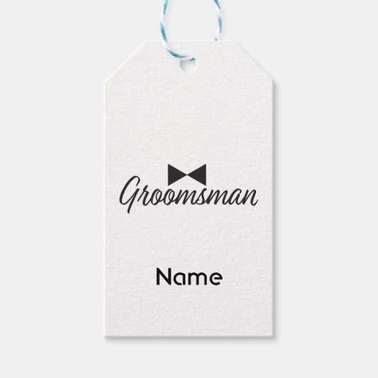 Groomstekst en Bow-stropdas Cadeaulabel (Voorkant)