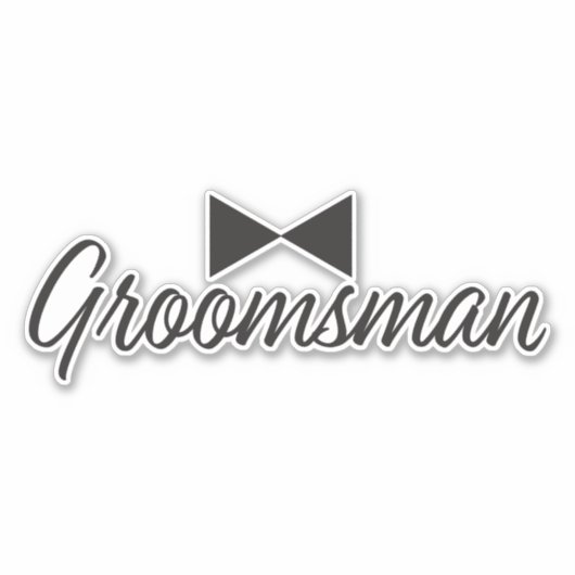 Groomstekst en Bow-stropdas Sticker (Voorkant)