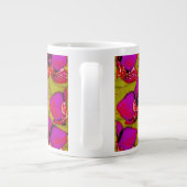 Grooovy Magenta Bloemendesign Grote Koffiekop (Achterkant)