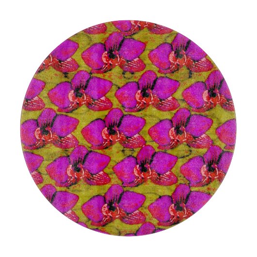 Grooovy Magenta Bloemendesign Snijplank (Voorkant)
