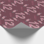 Groot 12e meisje roze bloemen groene olievlek verj cadeaupapier (Hoek)