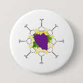 Groot, 3-inch ronde Button, wit Button 7,6 Cm (Voorkant)