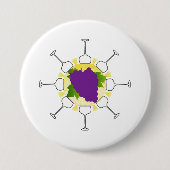 Groot, 3-inch ronde Button, wit Ronde Button 7,6 Cm (Voorkant)