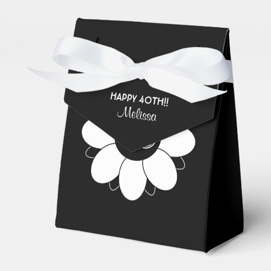 Groot 40 Verjaardagsfeestje Bloemen Design Patroon Bedankdoosjes (Voorkant Zijde)