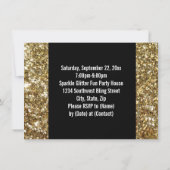 Groot 4-0 Verjaardag Goud Glitter-Look 40th Party Kaart (Achterkant)