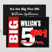 Groot 50-jarige moderne witte zwarte W1732 Kaart (Voorkant / Achterkant)