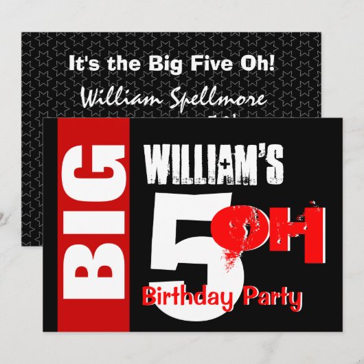 Groot 50-jarige moderne witte zwarte W1732 Kaart (Voorkant / Achterkant)