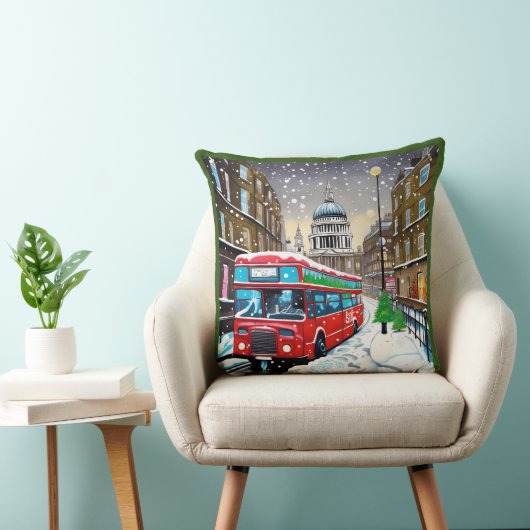 Groot 50x50 Kussen Katoen - Kerstmis - Londen (Stoel)