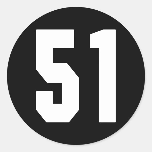 Groot 51 Jersey nummer 51 uniform grootste fan Fav Ronde Sticker (Voorkant)