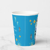 Groot 6 onder het Zee Birthday Foto Collage Papieren Bekers (Rechts)