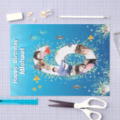 Groot 6 onder het Zee Birthday Foto Collage Tissuepapier (Craft)