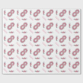 Groot 8-jarig meisje roze bloemen groene olie cadeaupapier (Vlak)