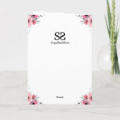 Groot 8-jarig meisje Roze bloemen groene olie Kaart (Achterkant)