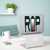 Groot 8 x 8 inch vinylsticker met aangepaste snede sticker (Laptop op bureau)