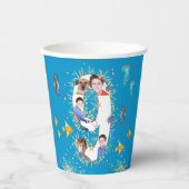 Groot 9e foto onder het Zee Birthday Foto Collage Papieren Bekers (Voorkant)