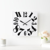 Groot aantal witte en zwarte getallen vierkante klok (Huis)