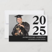 Groot aantal zwart - 3x5 Afstuderen aankondiging (Voorkant)