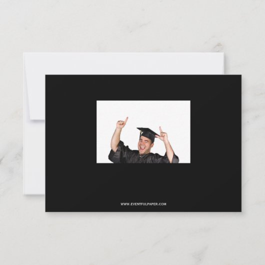 Groot aantal zwart - 3x5 Afstuderen aankondiging (Achterkant)