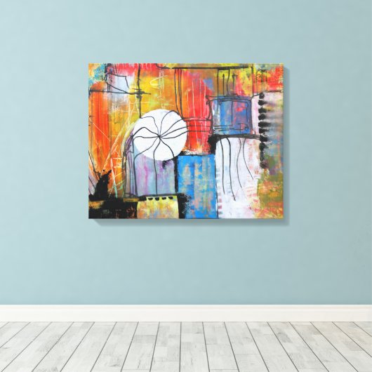 Groot Abstract Acryl Schilderij Canvas Afdruk (Insitu (Houten vloer))