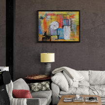 Groot Abstract Acrylschilderij