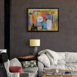 Groot Abstract Acrylschilderij Foto Afdruk