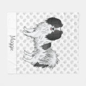 Groot Afbeelding van een zwarte en witte halène me Fleece Deken (Voorkant (Horizontaal))