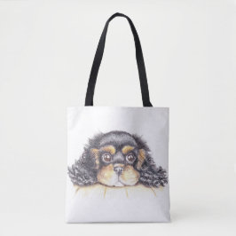 Groot afdrukTas met Puppy Max van de Cavalier Tote Bag