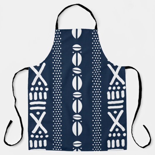 Groot Afrikaans Bogolan geïnspireerd modderdoek Sc Schort (Voorkant)