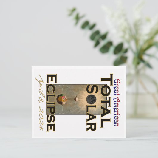 Groot Amerikaans 2024 Totale Zonsverduistering Bri Briefkaart (Staand voorkant)